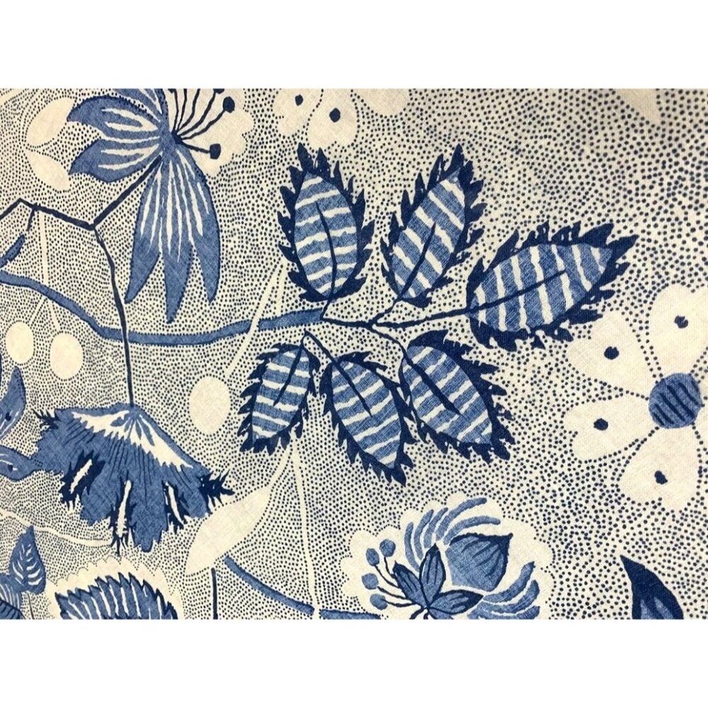 2021 Anna French 1.75 Yards 54" W Indienne Hazel Blue Designer Linen Fabric
